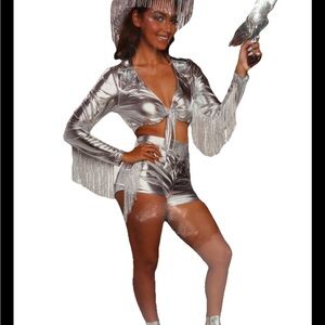 Cowgirl Women’s medium (8-10) Cosmic Girl 2pc Set Halloween Costume Grey